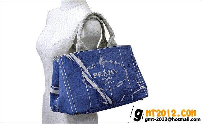 プラダ バッグ PRADA トートバッグ キャンバス ブルー BN1877